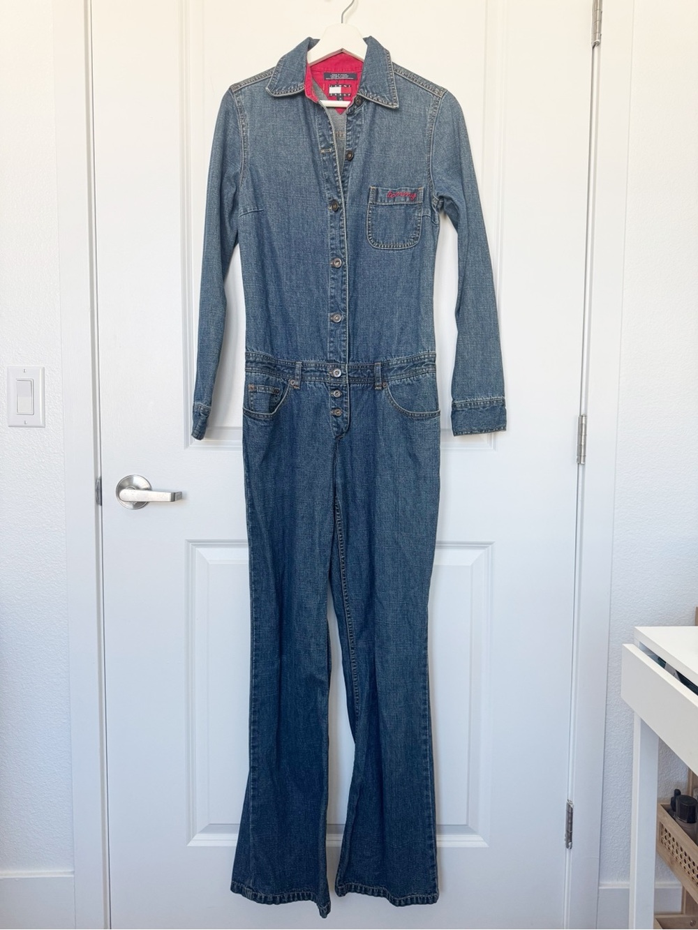 Vintage Tommy Hilfiger Denim Jumpsuit Over All One Piece Medium Y2K